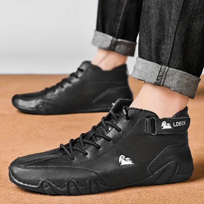 Men's Lace-up Sneakers - Casual Walking Shoes - Comfortable And Breathable - Mid Top