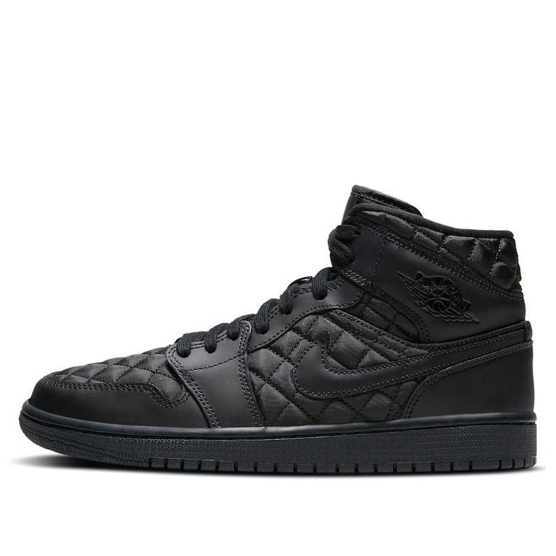 (WMNS) Air Jordan 1 Mid SE 'Black Quilted'  DB6078-001 Classic Sneakers